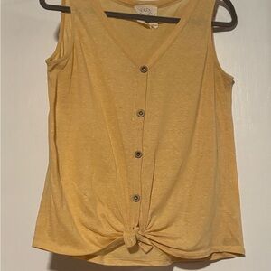 Fantastic Fawn Yellow Button-Front Tank Top